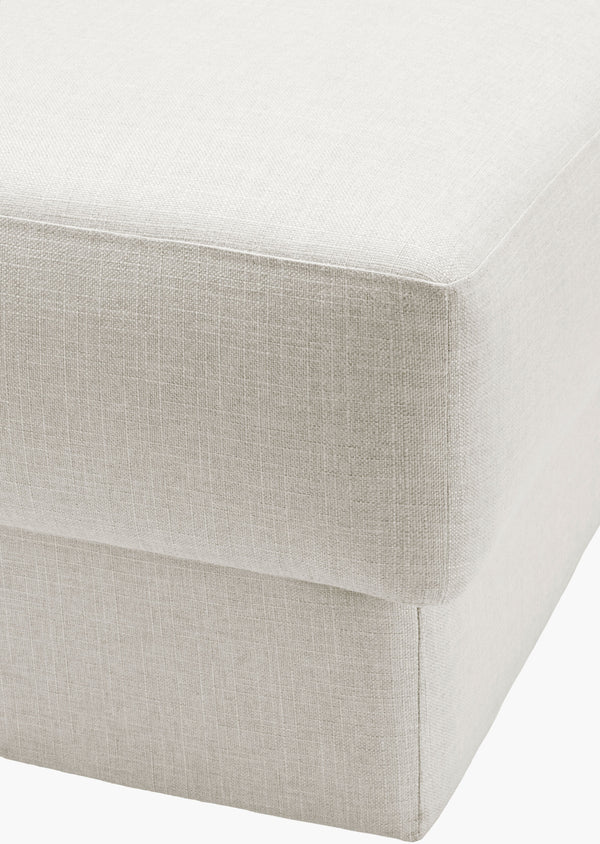 Surya Beldon Ottoman - Stylish 20"H X 24"W Mid-century Modern Upholstered Footrest For Any Decor Upholstery, Off,White,Base, Clear Polyester,Plywood,Foam,Dacron Beld003-203636