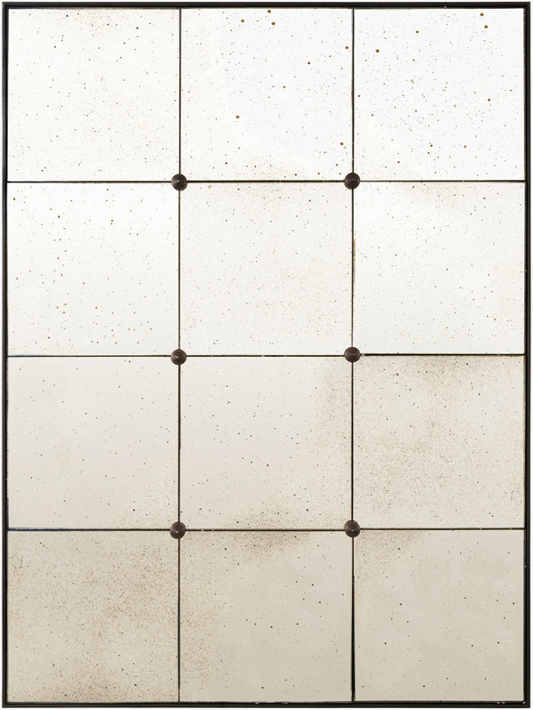 Surya Belleza Accent Mirror - 40"H X 30"W Art Deco Elegance, Modern Wall Decor For Stylish Interiors Frame, Black Brass Bell001-4030