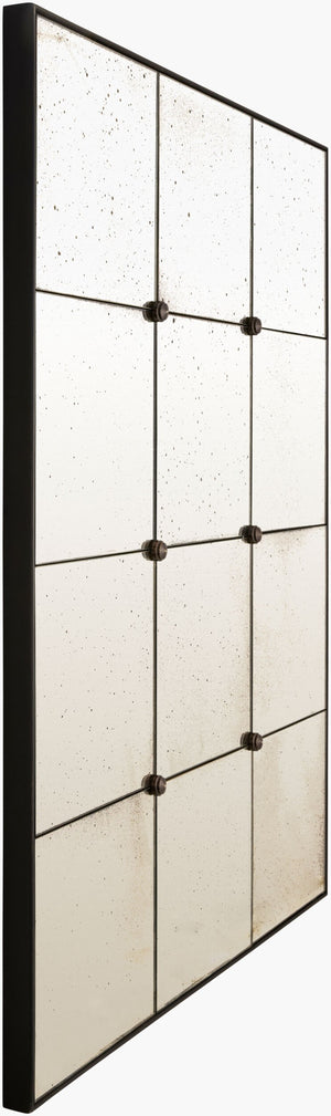 Surya Belleza Accent Mirror - 40"H X 30"W Art Deco Elegance, Modern Wall Decor For Stylish Interiors Frame, Black Brass Bell001-4030