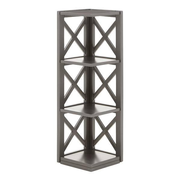 Homelegance By Top-Line Julius X-Frame 3-Shelf Bookcase Grey Rubberwood