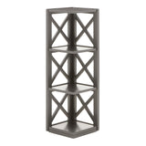 Homelegance By Top-Line Julius X-Frame 3-Shelf Bookcase Grey Rubberwood