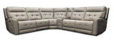 Parker House Canterbury - Pewter 6 Piece Zero Gravity Modular Power Reclining Sectional Light Grey 100% Leather ,Leather Match Mcan-packa(Hz)-Pew