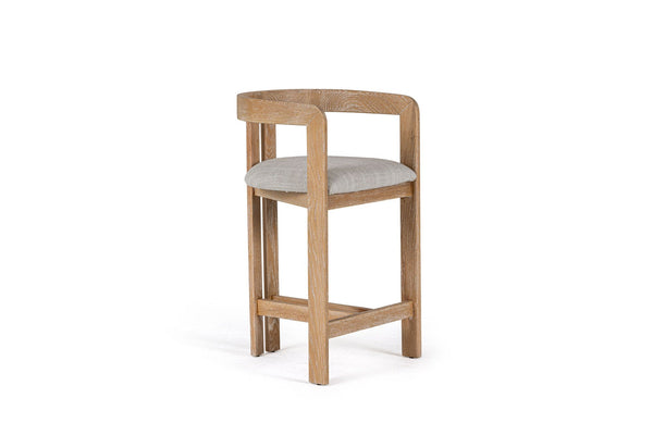VIG Furniture Modrest Belton - Modern Off-White Fabric + White Wash Oak Counter Chair VGMY-3719-26-OFFWHT