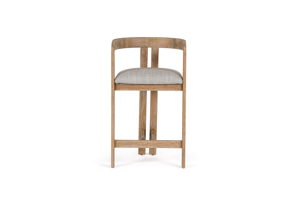 VIG Furniture Modrest Belton - Modern Off-White Fabric + White Wash Oak Counter Chair VGMY-3719-26-OFFWHT