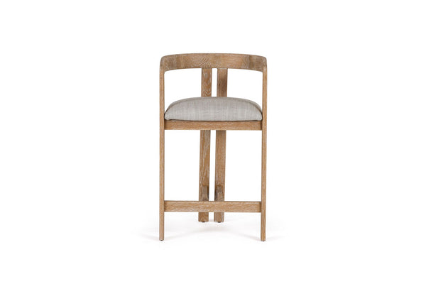 VIG Furniture Modrest Belton - Modern Off-White Fabric + White Wash Oak Counter Chair VGMY-3719-26-OFFWHT
