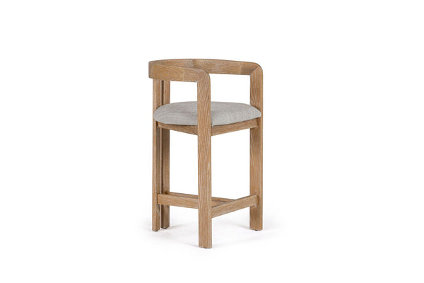 VIG Furniture Modrest Belton - Modern Off-White Fabric + White Wash Oak Counter Chair VGMY-3719-26-OFFWHT