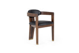 VIG Furniture Modrest Belton - Modern Black Vegan Leather + Brown Oak Dining Chair VGMY-2918-BLK