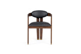 VIG Furniture Modrest Belton - Modern Black Vegan Leather + Brown Oak Dining Chair VGMY-2918-BLK