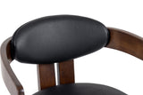 VIG Furniture Modrest Belton - Modern Black Vegan Leather + Brown Oak Dining Chair VGMY-2918-BLK