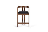 VIG Furniture Modrest Belton - Modern Black Vegan Leather + Brown Oak Counter Chair VGMY-3719-26-BLK