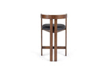 VIG Furniture Modrest Belton - Modern Black Vegan Leather + Brown Oak Counter Chair VGMY-3719-26-BLK