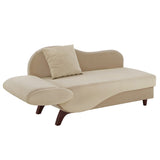 Homelegance By Top-Line Verbena Two-Tone Dark & Light Functional Chaise With 1 Pillow Beige Polyester