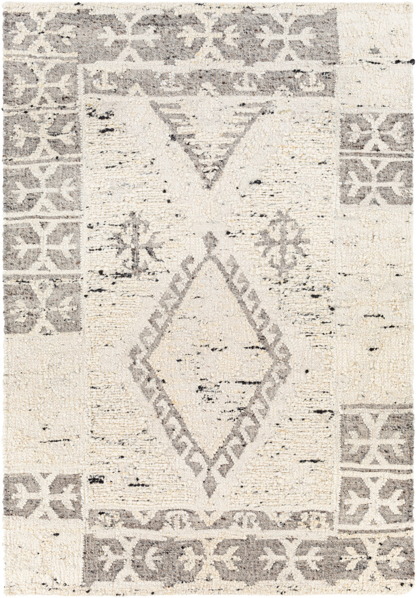Bremen BEN-2304 6' x 9' Handmade Rug BEN2304-69  Cream, Gray, Charcoal, Black Surya
