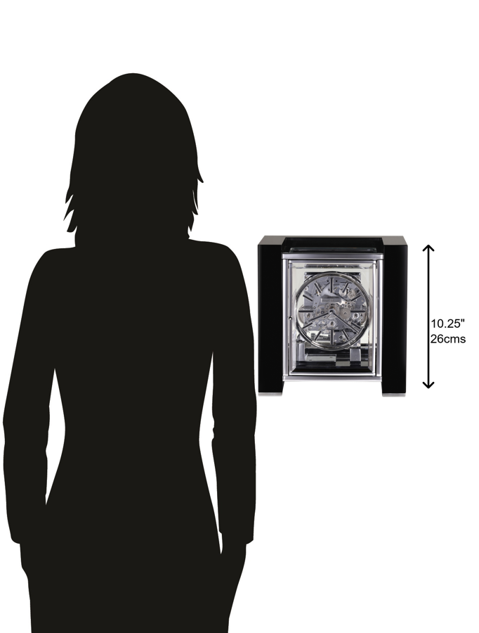 Hekman Furniture 630270 Elegant Park Avenue Mantel Clock With Key-wound Triple-chime, Polished Chrome & Black Finish Gloss Black Park Avenue Mantel Clock 630270