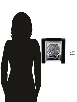 Hekman Furniture 630270 Elegant Park Avenue Mantel Clock With Key-wound Triple-chime, Polished Chrome & Black Finish Gloss Black Park Avenue Mantel Clock 630270