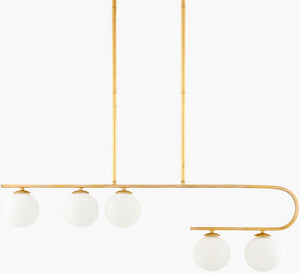 Surya Bernay Art Deco Iron and Glass Chandelier Elegant Ambient Light for Dining Rooms BER-001