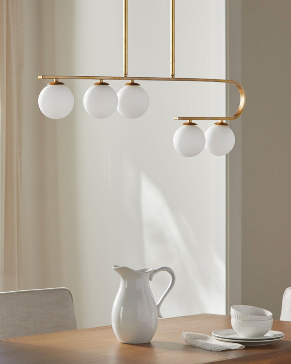 Surya Bernay Art Deco Iron and Glass Chandelier Elegant Ambient Light for Dining Rooms BER-001