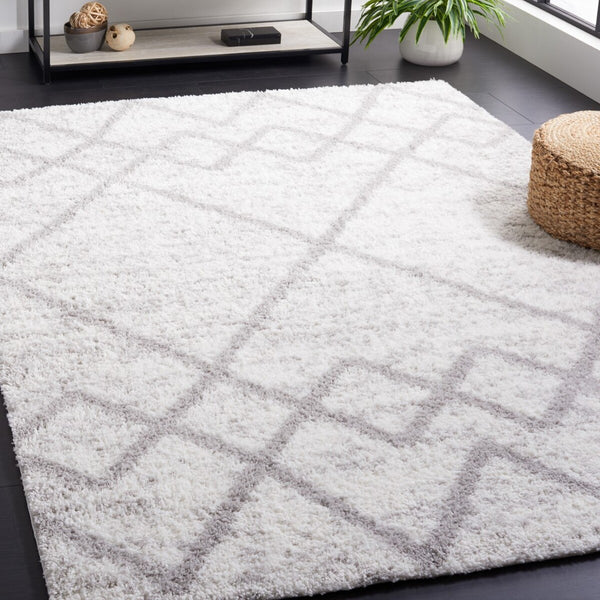 Safavieh Berber 574 Flat Weave Shag - Contemporary Rug Grey / Ivory BER574F-6
