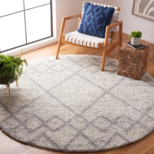 Safavieh Berber 574 Flat Weave Shag - Contemporary Rug Grey / Ivory BER574F-6