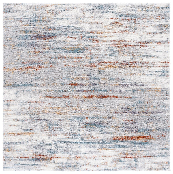 Safavieh Berber Shag 577 Flat Weave Shag - Contemporary Rug Blue Rust / Ivory 6'-7" x 8'-7"
