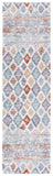 Safavieh Berber Shag 585 Flat Weave Shag - Contemporary Rug Blue Rust / Ivory 6'-7" x 8'-7"
