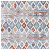 Safavieh Berber Shag 585 Flat Weave Shag - Contemporary Rug Blue Rust / Ivory 6'-7" x 8'-7"