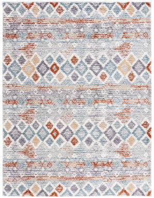 Safavieh Berber Shag 585 Flat Weave Shag - Contemporary Rug Blue Rust / Ivory 6'-7" x 8'-7"