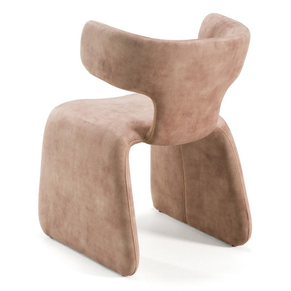 VIG Furniture Bergman Modern Velvet Upholstered Accent Chair With Asymmetric Back, Iron Frame & Plush Foam Comfort Tan Dining Chair VGEU-MC-7513CH-BRN