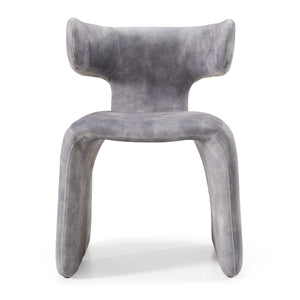Vig Furniture Modrest Bergman - Luxurious Grey-blue Velvet Dining Chair For Chic Modern Spaces And Elegance Grey  Vgeu-mc-7513ch-gry