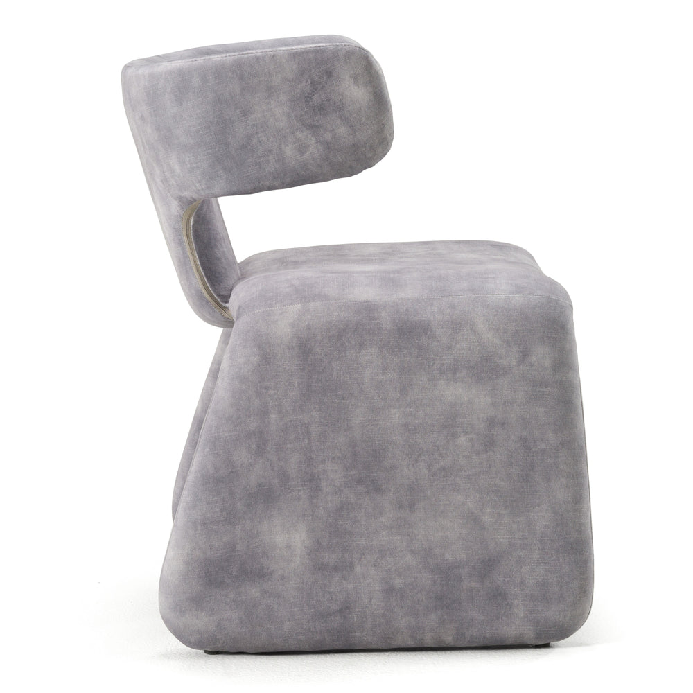 Vig Furniture Modrest Bergman - Luxurious Grey-blue Velvet Dining Chair For Chic Modern Spaces And Elegance Grey  Vgeu-mc-7513ch-gry