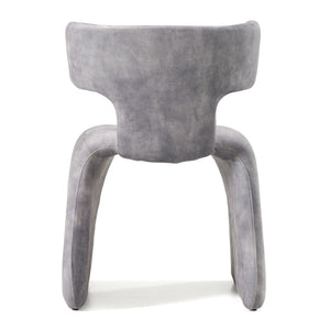 Vig Furniture Modrest Bergman - Luxurious Grey-blue Velvet Dining Chair For Chic Modern Spaces And Elegance Grey  Vgeu-mc-7513ch-gry