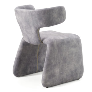 Vig Furniture Modrest Bergman - Luxurious Grey-blue Velvet Dining Chair For Chic Modern Spaces And Elegance Grey  Vgeu-mc-7513ch-gry