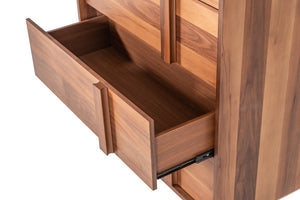 VIG Furniture California King Nova Domus Berlin Walnut Bedframe – Modern Parsons Design, No Box Spring Needed, Cable Slot VGMABR-92-CK
