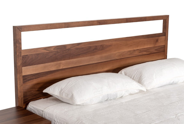 VIG Furniture Queen Nova Domus Berlin Bed Set — Modern Walnut Veneer, Parsons-Leg Design, Integrated Slat Support, No Box Spring Needed VGMABR-92-SET-Q