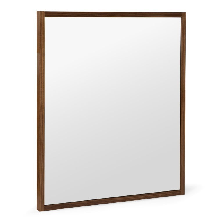 VIG Furniture Berlin Modern Walnut Mirror — Slim 34X40" Rectangular Wall Mirror, Walnut Veneer Frame, Ready-To-Hang VGMABR-92-MIR