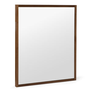VIG Furniture Berlin Modern Walnut Mirror — Slim 34X40" Rectangular Wall Mirror, Walnut Veneer Frame, Ready-To-Hang VGMABR-92-MIR