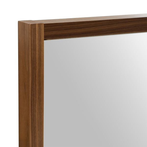 VIG Furniture Berlin Modern Walnut Mirror — Slim 34X40" Rectangular Wall Mirror, Walnut Veneer Frame, Ready-To-Hang VGMABR-92-MIR