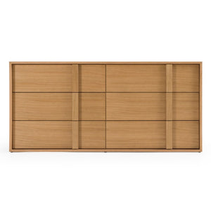 VIG Furniture Berlin Modern Natural Oak Dresser With Six Deep Drawers, Anti-Tip Design, Fully Assembled, 65"W VGMA-BR-92-1-DRS-NAT