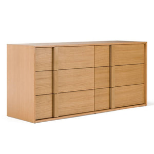 VIG Furniture Berlin Modern Natural Oak Dresser With Six Deep Drawers, Anti-Tip Design, Fully Assembled, 65"W VGMA-BR-92-1-DRS-NAT