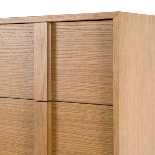 VIG Furniture Berlin Natural Oak Chest Of Drawers 5-Drawer Modern Geometric Design, Anti-Tip, Fully Assembled (W36"Xd20"Xh51") VGMA-BR-92-1-CST-NAT
