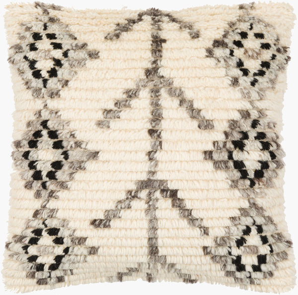 Surya Benisouk 20"L X 20"W Moroccan-inspired Accent Pillow – Stylish Cotton-wool Blend For Chic Decor Gray Wool,Cotton Bes001-2020p