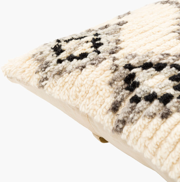 Surya Benisouk 20"L X 20"W Moroccan-inspired Accent Pillow – Stylish Cotton-wool Blend For Chic Decor Gray Wool,Cotton Bes001-2020p