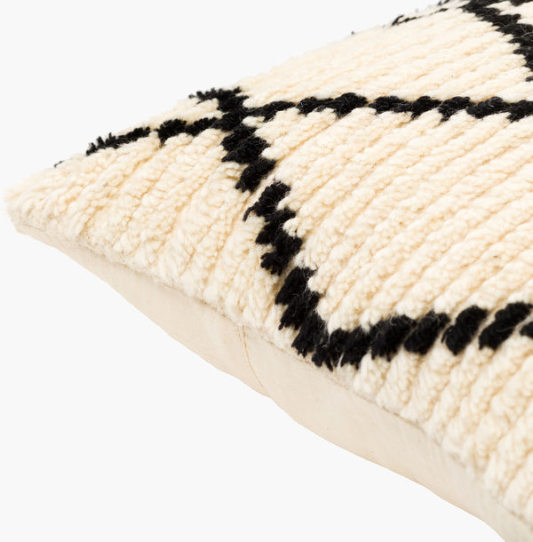 Surya Benisouk 20"L X 20"W Moroccan-inspired Accent Pillow – Stylish Cotton-wool Blend For Chic Decor Cream Wool,Cotton Bes002-2020d