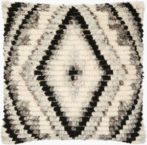 Surya Benisouk 20"L X 20"W Moroccan-inspired Accent Pillow – Stylish Cotton-wool Blend For Chic Decor Black Wool,Cotton Bes003-2020p