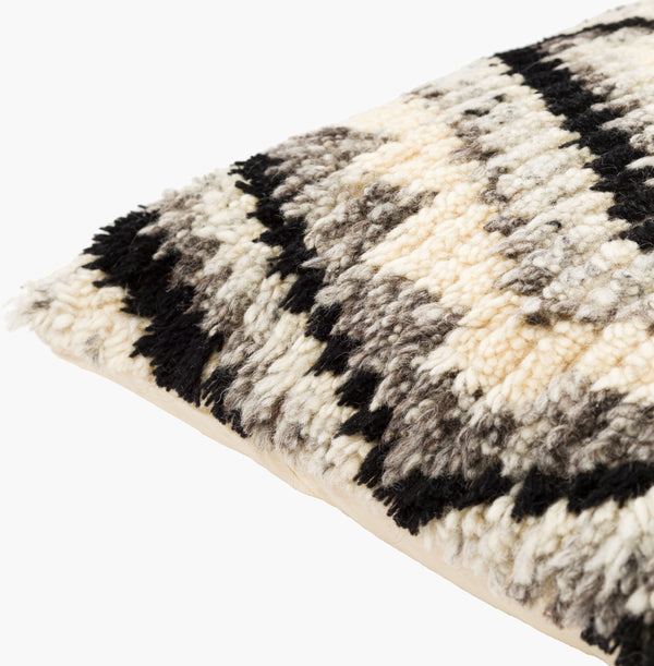 Surya Benisouk 20"L X 20"W Moroccan-inspired Accent Pillow – Stylish Cotton-wool Blend For Chic Decor Black Wool,Cotton Bes003-2020p