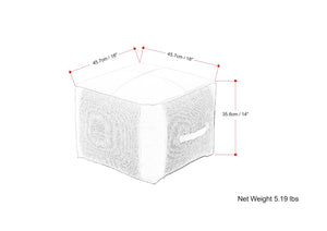 English Elm Atkinson Round Pouf Ottoman in Tan Leather & Jute — Top-Grain Buffalo Leather, Supportive Bead Fill, 18" B136P159346