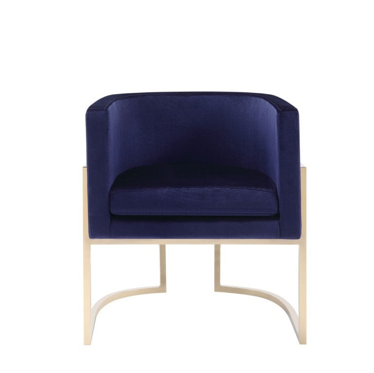 VIG Furniture Betsy Navy Velvet Kids Chair With Gold Frame — Modern Royal Comfort, No Assembly, Durable 24" Seat VGZAS011-NVY-KDS-BLU-CH