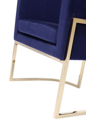 VIG Furniture Betsy Navy Velvet Kids Chair With Gold Frame — Modern Royal Comfort, No Assembly, Durable 24" Seat VGZAS011-NVY-KDS-BLU-CH