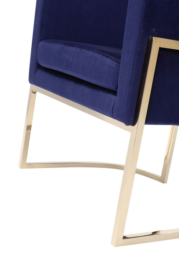 VIG Furniture Betsy Navy Velvet Kids Chair With Gold Frame — Modern Royal Comfort, No Assembly, Durable 24" Seat VGZAS011-NVY-KDS-BLU-CH