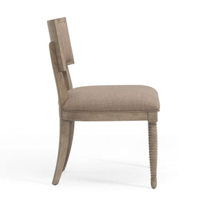 A.R.T. Furniture Reforma Upholstered Side Chair Set Of 2 - Modern Rustic Design With Beehive Carved Legs & Comfort - Set Of 2 Brown Parawood Solids,Random Match Flaky Oak Veneers,Foam,Fabric 324206-2358